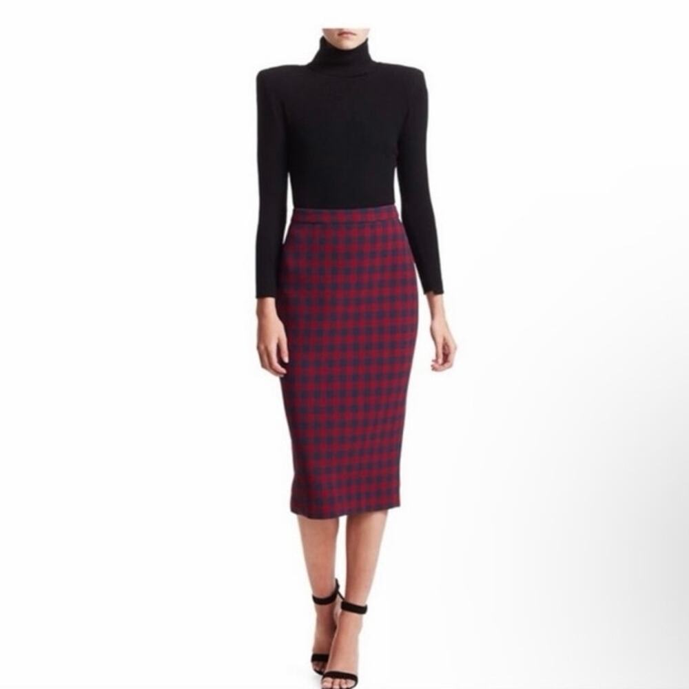 A.L.C. Gingham Thea Wool Blend Check Cyber Office Core Career Pencil Skirt Sz 12